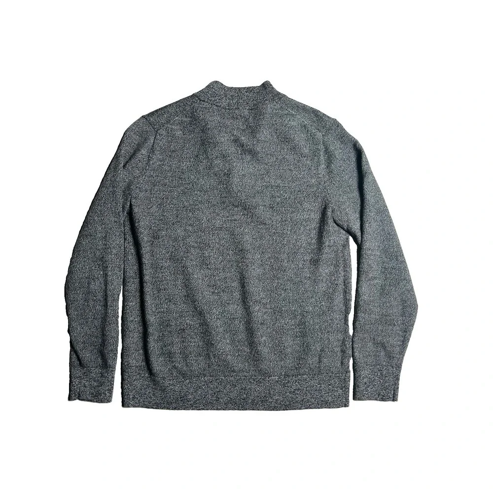 Artifact Gray Merino Wool Knit 1/4 Zip Mock Neck Pullover Sweater Men's Large